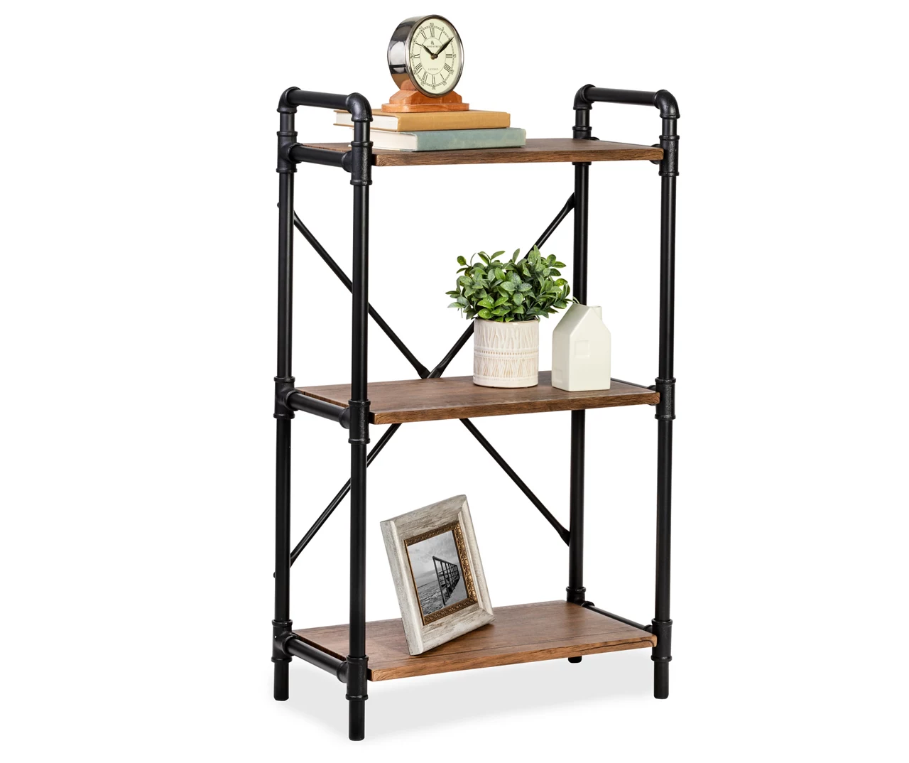 Black Industrial 3-Tier Bookshelf Black Industrial 3-Tier Bookshelf -Home Furniture Store 810539936 1
