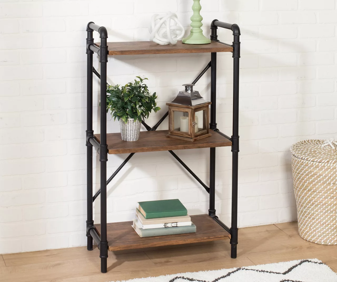 Black Industrial 3-Tier Bookshelf Black Industrial 3-Tier Bookshelf -Home Furniture Store 810539936 2