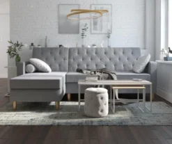 CosmoLiving Liberty Gray Chenille Sectional Storage Futon -Home Furniture Store 810541025 4