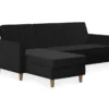 CosmoLiving Liberty Black Velvet Sectional Storage Futon -Home Furniture Store 810541040 5