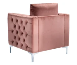 Lizmont Blush Tufted Velvet Accent Chair -Home Furniture Store 810542292 5