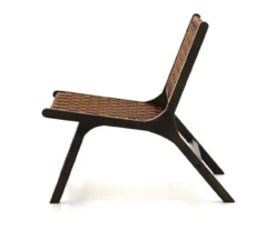 Fayme Camel Armless Leather Woven-Back Lounge Chair -Home Furniture Store 810542301 4