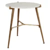 Chadton Round White Marble & Gold Metal Accent Table