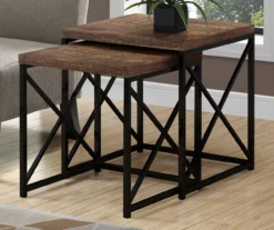 Monarch Reclaimed Wood Look 2-Piece Nesting Table Set -Home Furniture Store 810542385 1