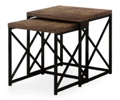 Monarch Reclaimed Wood Look 2-Piece Nesting Table Set -Home Furniture Store 810542385 2