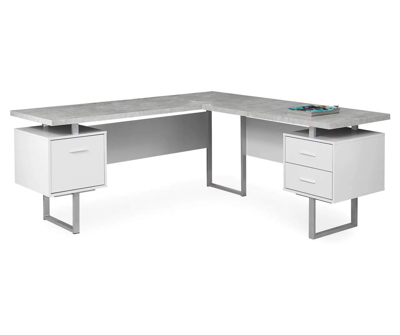 Monarch Metal 3-Drawer L-Shaped Computer Desk Monarch Metal 3-Drawer L-Shaped Computer Desk -Home Furniture Store 810542417 2