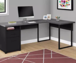 Monarch Metal 2-Drawer L-Shaped Computer Desk -Home Furniture Store 810542430 1