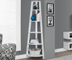 Monarch 5-Shelf Etagere Corner Bookcase -Home Furniture Store 810542448 1