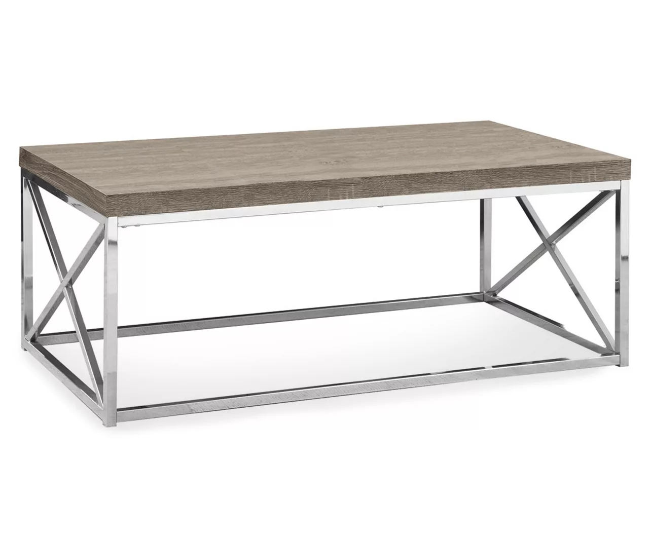 Dark Taupe & Chrome Metal Coffee Table Dark Taupe & Chrome Metal Coffee Table -Home Furniture Store 810542479 2