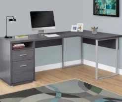 Monarch Metal 2-Drawer L-Shaped Computer Desk -Home Furniture Store 810542512 1