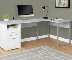 Monarch Metal 2-Drawer L-Shaped Computer Desk -Home Furniture Store 810542513 1