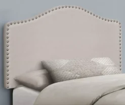 Monarch Linen Nailhead Trim Headboard -Home Furniture Store 810542522 1