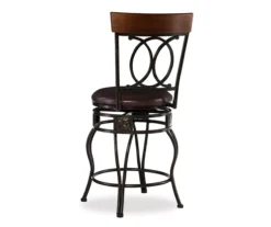 Kelley Brown & Matte Bronze Metal Ox Back Swivel Bar Stool -Home Furniture Store 810543056 4