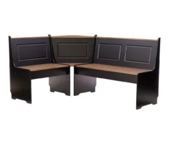 Atrium Black & Pecan 3-Piece Wooden Breakfast Nook Set -Home Furniture Store 810543121 A0 3