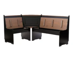 Atrium Black & Pecan 3-Piece Wooden Breakfast Nook Set -Home Furniture Store 810543121 A8 1