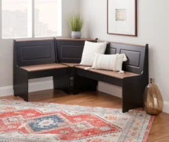 Atrium Black & Pecan 3-Piece Wooden Breakfast Nook Set -Home Furniture Store 810543121 B0 3