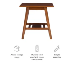 Presley Brown 2-Tier Slatted Wood End Table 6 Presley Brown 2-Tier Slatted Wood End Table -Home Furniture Store 810543147 A0 10