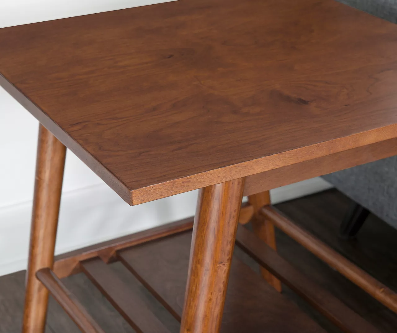 Presley Brown 2-Tier Slatted Wood End Table Presley Brown 2-Tier Slatted Wood End Table -Home Furniture Store 810543147 A8 7