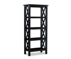 Richland Black 4-Shelf Bookcase