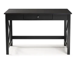 Richland Black 1-Drawer Wood X Leg Wood End Table -Home Furniture Store 810543158 5