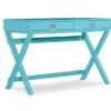 Cami Blue X-Base Campaign Style Writing Desk -Home Furniture Store 810543182 1