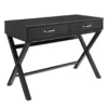 Kari Black 2-Drawer Campaign Desk -Home Furniture Store 810543190 1