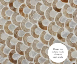 Globa Designs White & Gold Capiz Mosaic Beehive Accent Table 12 Globa Designs White & Gold Capiz Mosaic Beehive Accent Table -Home Furniture Store 810543194 A8