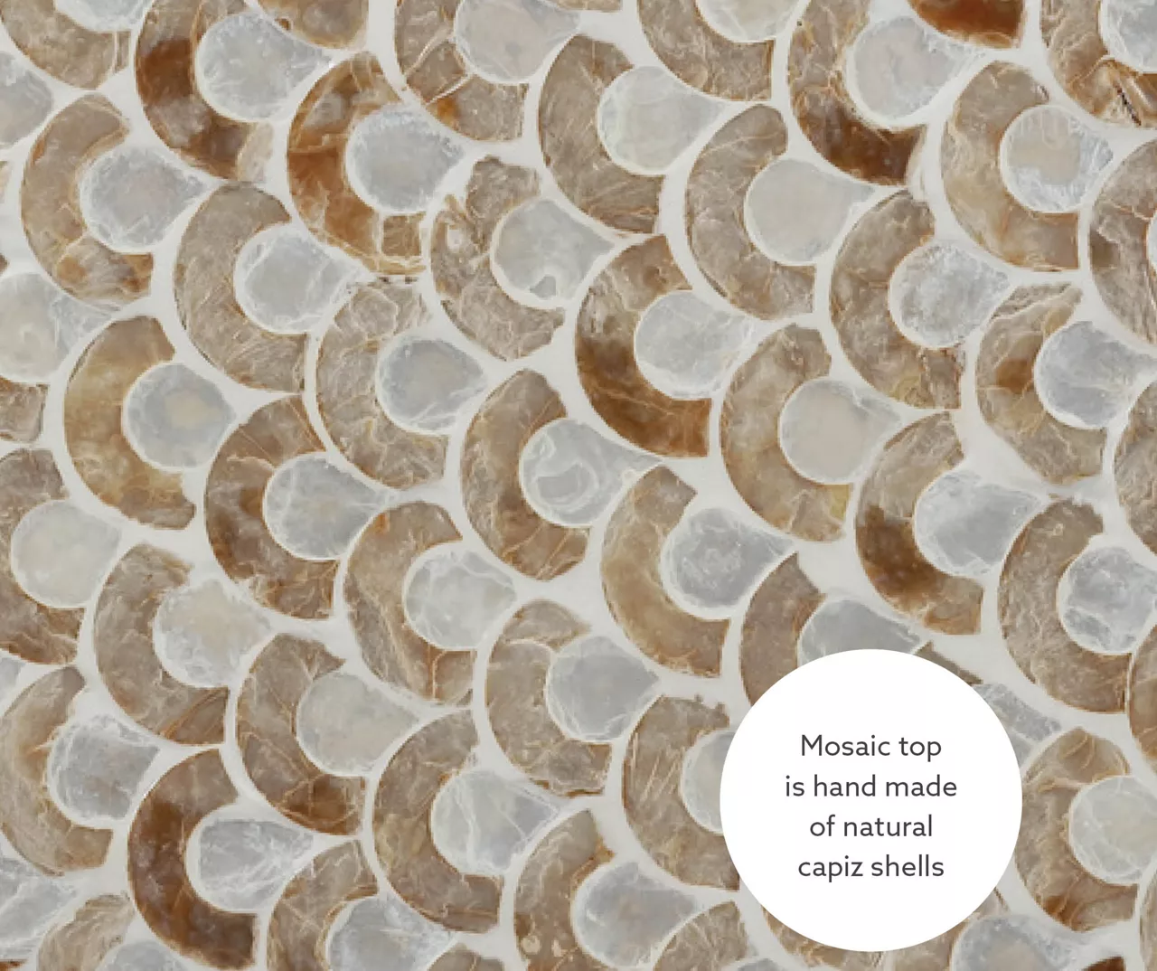 Globa Designs White & Gold Capiz Mosaic Beehive Accent Table Globa Designs White & Gold Capiz Mosaic Beehive Accent Table -Home Furniture Store 810543194 A8