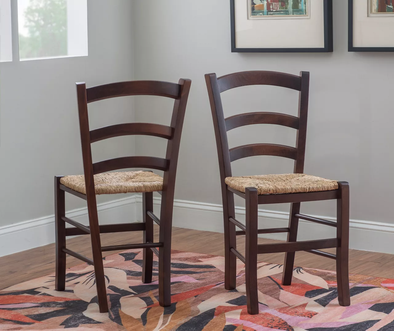 Bordeaux Walnut Handwoven Ladder Back Side Chairs, 2-Pack Bordeaux Walnut Handwoven Ladder Back Side Chairs, 2-Pack -Home Furniture Store 810543200 A0 4