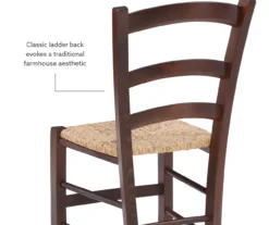 Bordeaux Walnut Handwoven Ladder Back Side Chairs, 2-Pack 6 Bordeaux Walnut Handwoven Ladder Back Side Chairs, 2-Pack -Home Furniture Store 810543200 A8 2