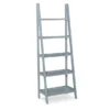 Boston Gray 5-Shelf Wooden Ladder Bookcase -Home Furniture Store 810543216 1