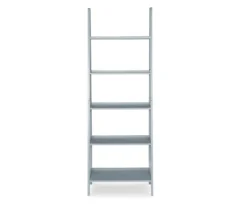 Boston Gray 5-Shelf Wooden Ladder Bookcase -Home Furniture Store 810543216 3