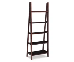 Boston Espresso 5-Shelf Wooden Ladder Bookcase -Home Furniture Store 810543223 A0 1