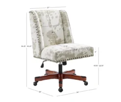 Austin Brown Linen Cow Print Office Chair 11 Austin Brown Linen Cow Print Office Chair -Home Furniture Store 810543224 D8 10