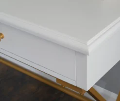 Glam White & Gold 2-Drawer Campaign Desk 6 Glam White & Gold 2-Drawer Campaign Desk -Home Furniture Store 810543228 A8 11