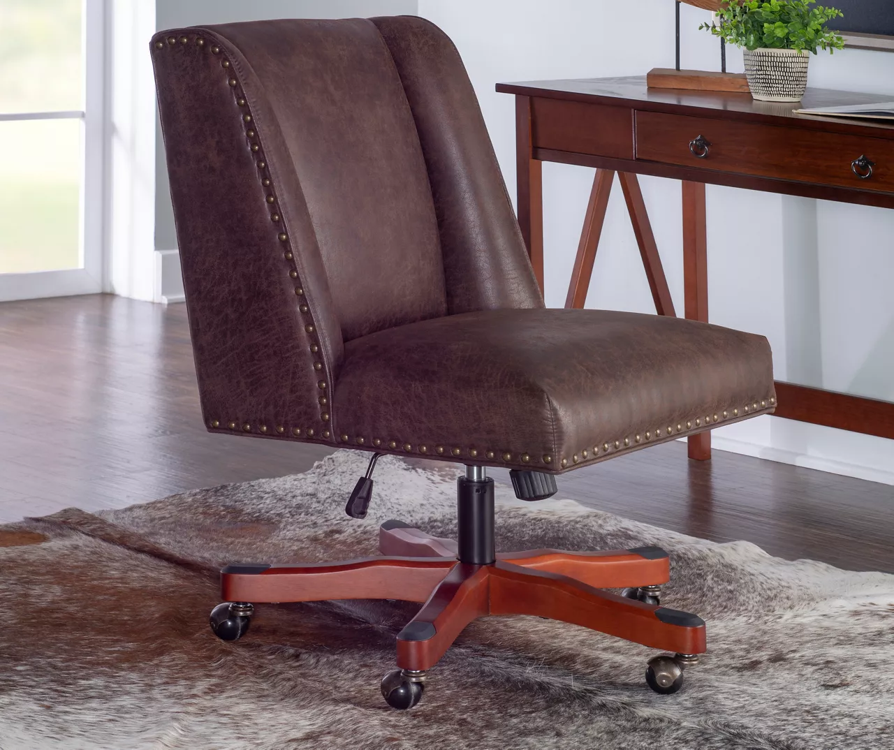 Austin Dark Walnut Upholstered Office Chair Austin Dark Walnut Upholstered Office Chair -Home Furniture Store 810543233 A0 6