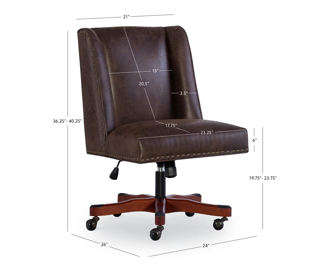 Austin Dark Walnut Upholstered Office Chair Austin Dark Walnut Upholstered Office Chair -Home Furniture Store 810543233 D8 9