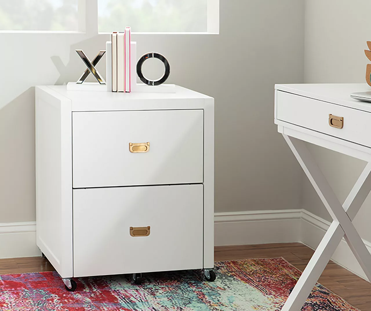 Kari White 2-Drawer Rolling Filing Cabinet Kari White 2-Drawer Rolling Filing Cabinet -Home Furniture Store 810543247 2