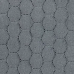 Royal Gray Quilted Ottoman With Silver Base -Home Furniture Store 810543261 6