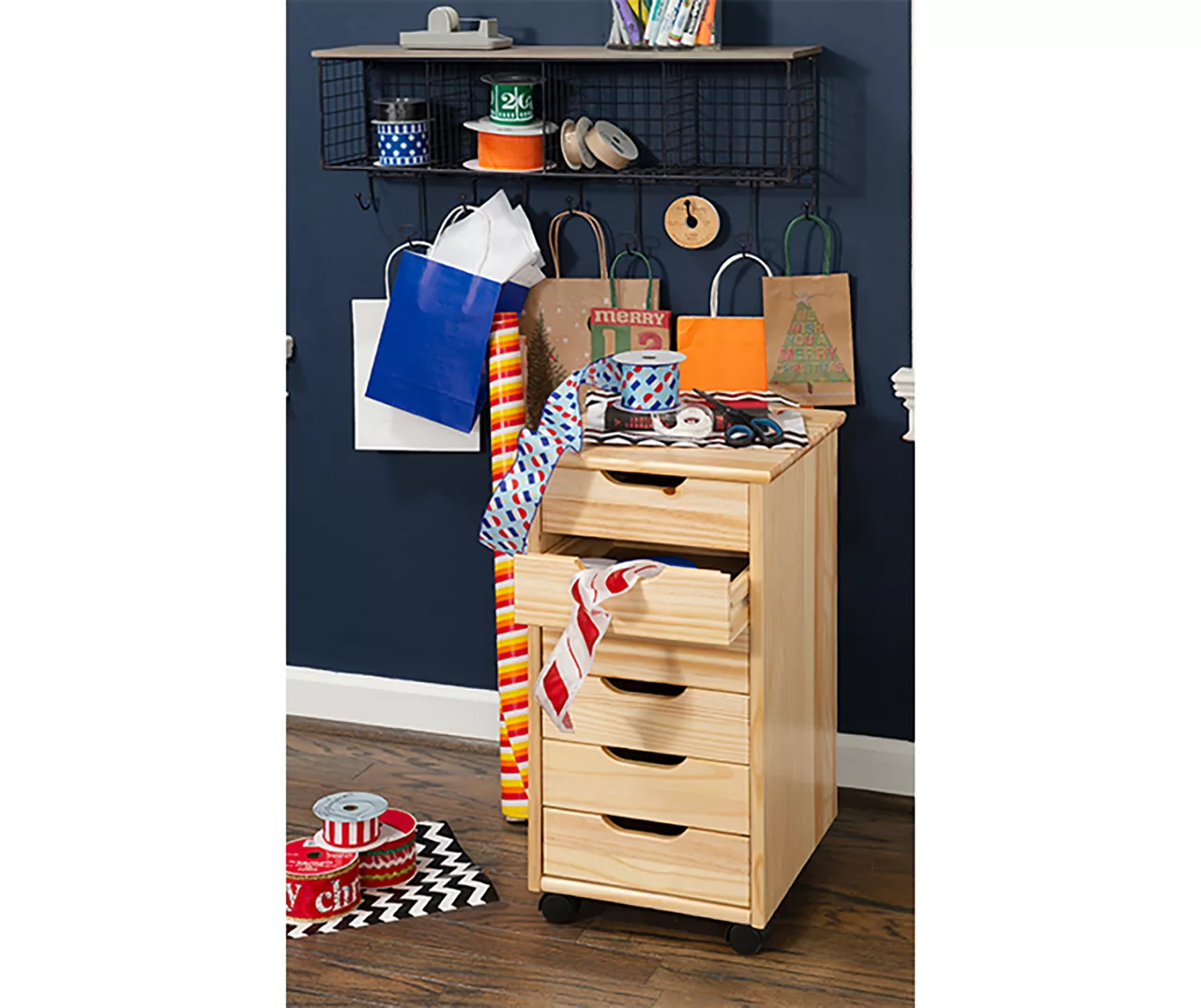 Craft Mate Natural Wood 6-Drawer Rolling Storage Cart Craft Mate Natural Wood 6-Drawer Rolling Storage Cart -Home Furniture Store 810543290 2