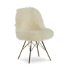 Layton Cream & Gold Faux Fur Chair -Home Furniture Store 810543311 1