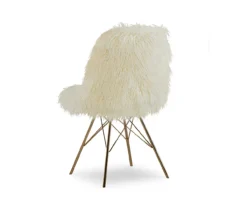 Layton Cream & Gold Faux Fur Chair -Home Furniture Store 810543311 3