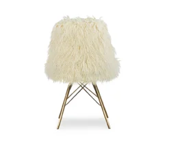 Layton Cream & Gold Faux Fur Chair -Home Furniture Store 810543311 4