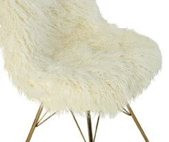 Layton Cream & Gold Faux Fur Chair -Home Furniture Store 810543311 5