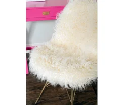 Layton Cream & Gold Faux Fur Chair -Home Furniture Store 810543311 6