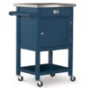 Reed Navy 1-Drawer Metal Rolling Apartment Cart -Home Furniture Store 810543339 1