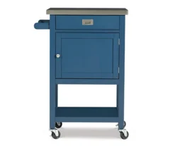Reed Navy 1-Drawer Metal Rolling Apartment Cart -Home Furniture Store 810543339 3