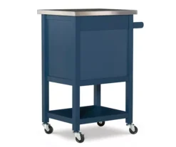 Reed Navy 1-Drawer Metal Rolling Apartment Cart -Home Furniture Store 810543339 4