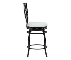 Newton White & Black Upholstered Faux Leather Adjustable Stool -Home Furniture Store 810543346 A1 3