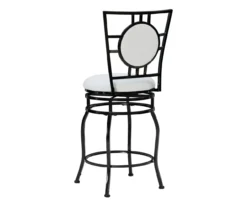 Newton White & Black Upholstered Faux Leather Adjustable Stool -Home Furniture Store 810543346 A2 4